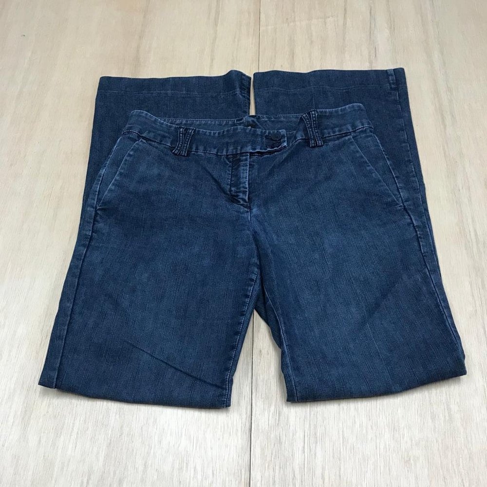 editor women flare jeans size 6 blue